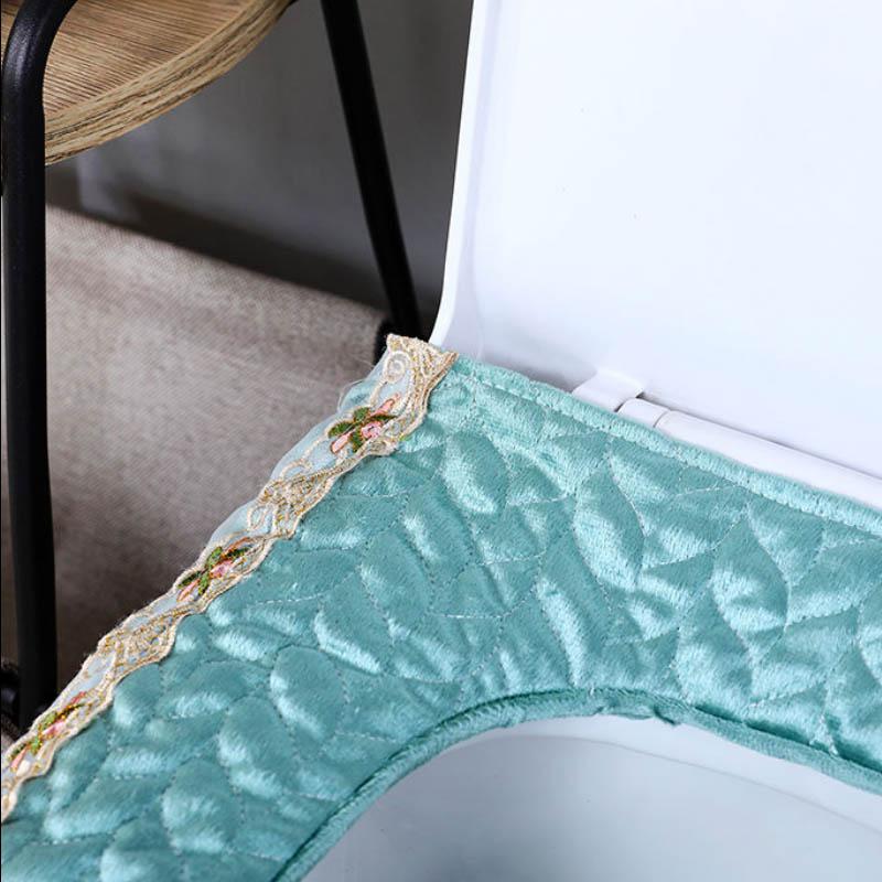 Мягкая кружевная ретро кружевная подушка на сиденье для унитаза, подушка для домашнего туалетного кольца, антибактериальная