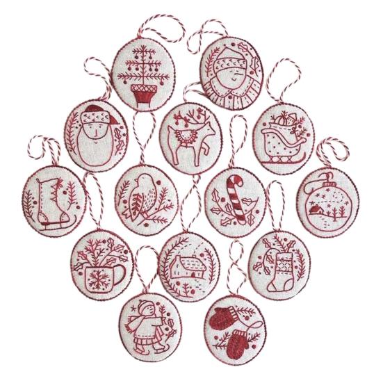 Набор для вышивания рождественских украшений Ручная вышивка Украшение для елки/снеговика/оленя/носка Полный стартовый набор для вышивания крестом для взрослых начинающих