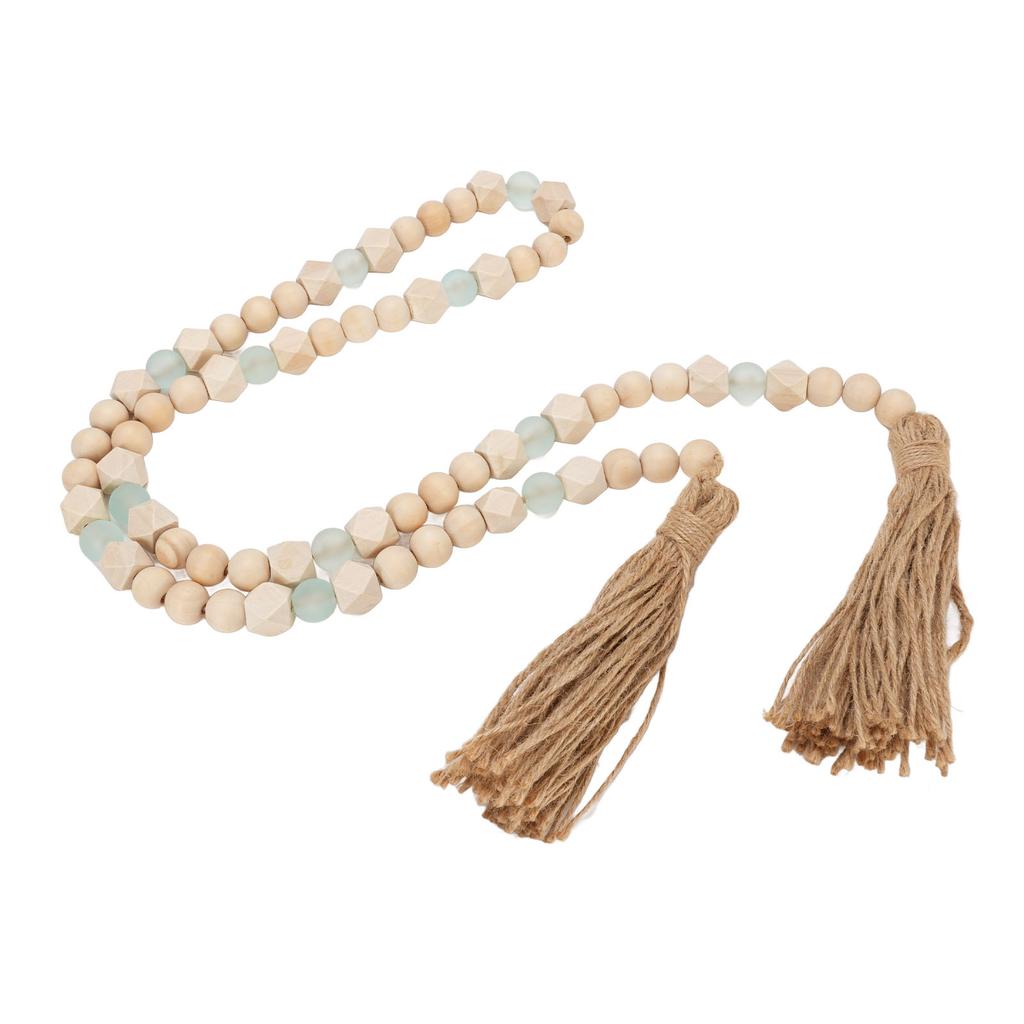 Гирлянда из деревянных бусин с кисточками, настенная гирлянда из деревянных бусин, украшение для фермерского дома