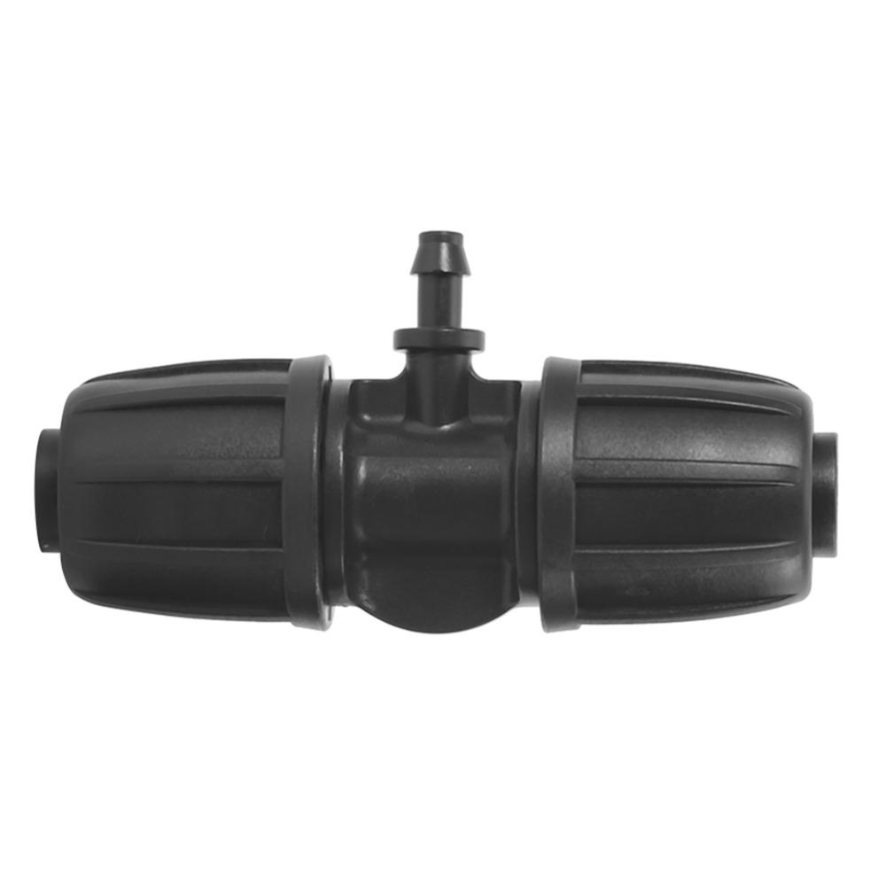 25PCS 3 Way Lock Barbed Tee Connector POM 16mm To 4/7mm Tee Connector Garden Irrigation