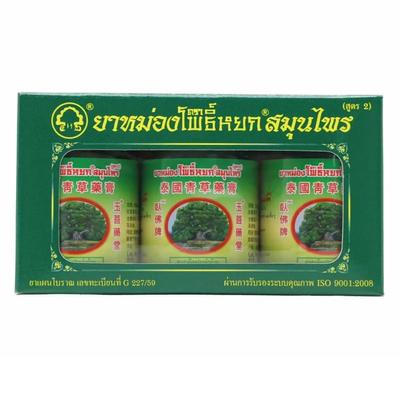 Pho Yok Herbal Balm, Массажный бальзам, 50 г. х 3 шт. - Сделано в Таиланде