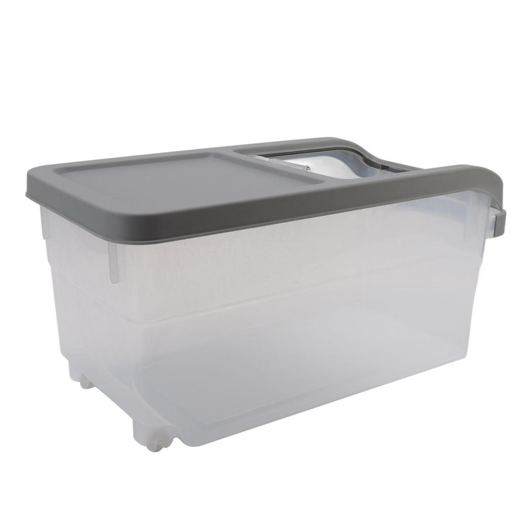10KG Transparent Rice Storage Box Rice Dispenser Container Slide Cover Grain Storage Bucket with