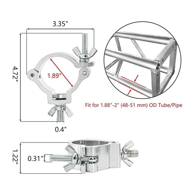Алюминиевый зажим для DJ-светильника A34R(2"), 10 шт. Зажимы для ферм освещения Для сценического освещения, Для Par-светильников, Прожекторов, Подвижных голов Li