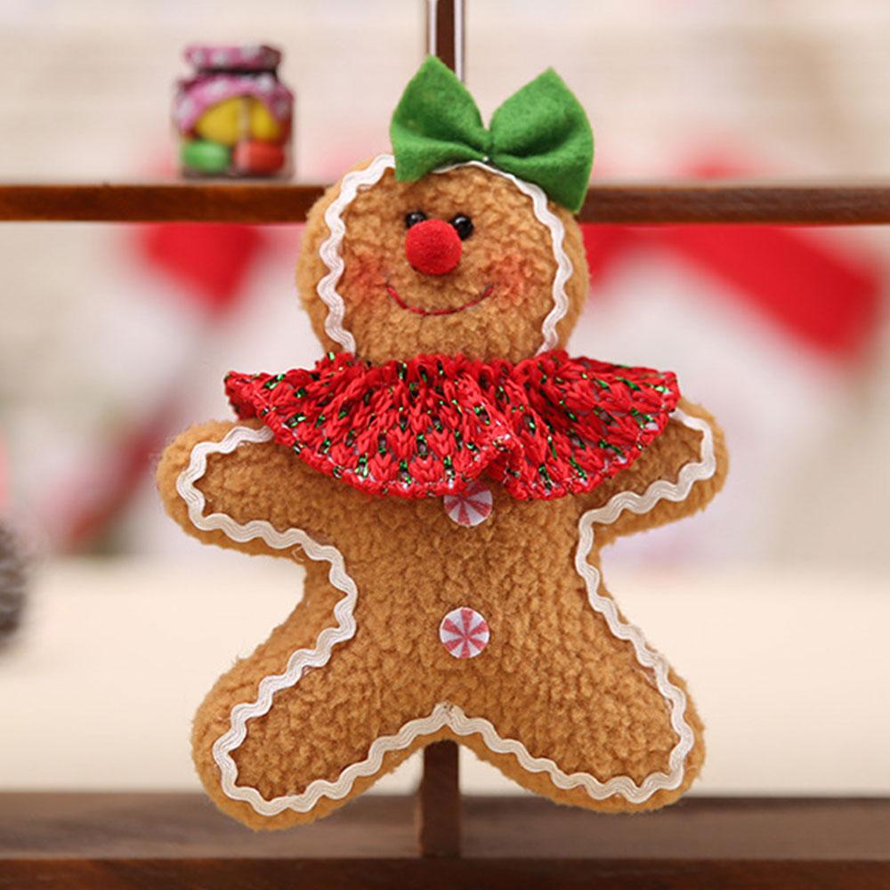 Christmas Gingerbread Man New Decorations Cute Mini Fabric Five-Star Doll New Year Pendant Creative Pendant Design Two Options