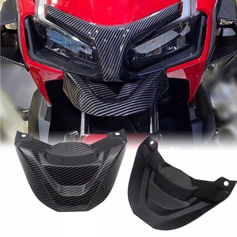 Carbon Fiber Style ABS Front Fairing Nose Beak Winglet Extension Kit for Honda ADV150 2019-2020 Aerodynamic Protection Exterior Modification