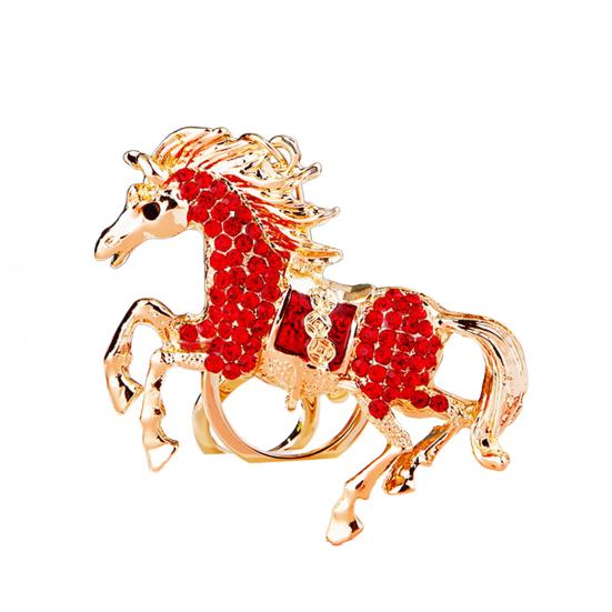 Keychain 2026 Year of Horse Key Chain Shiny Rhinestone Horse Animal Design Keychain Bag Charm Accessory