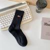 Женские вышитые носки средней длины с отворотом для осени/зимы