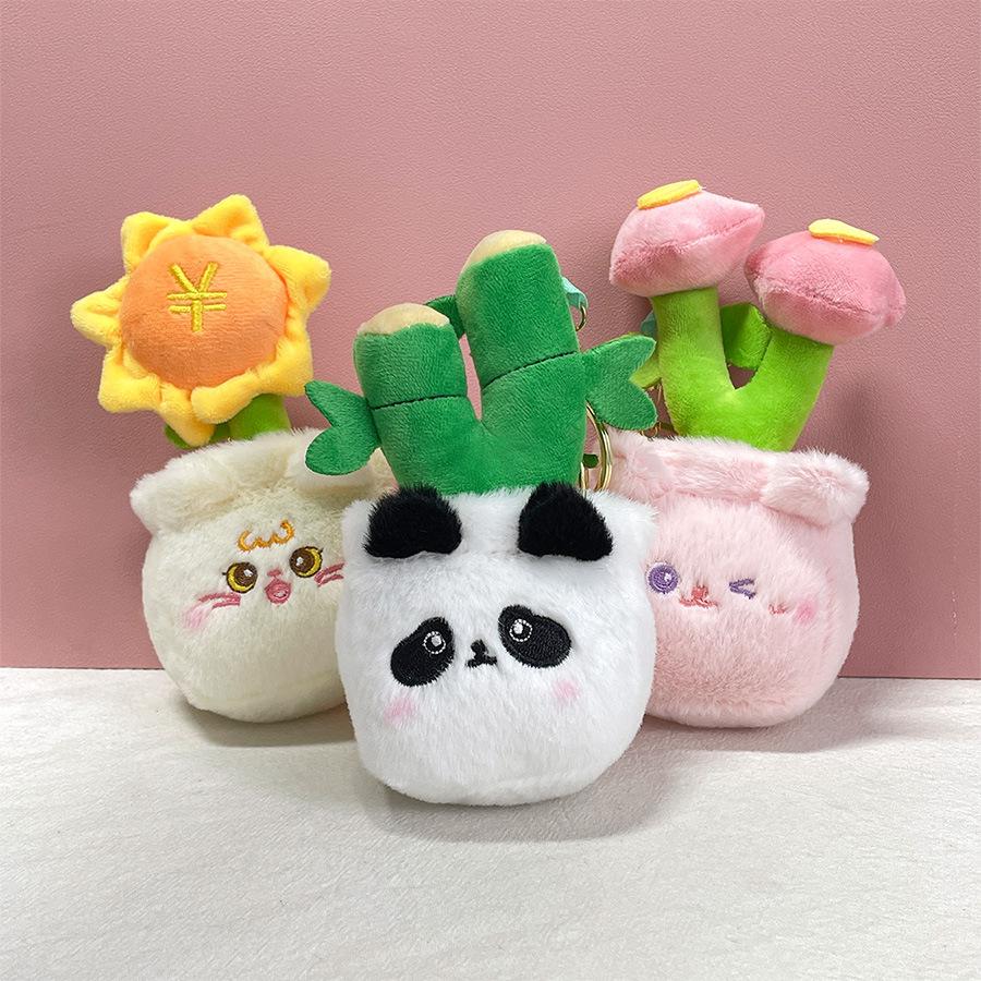 Милый Панда Цветы Комнатные Растения Кролик Котенок Плюшевая Кукла Подсолнух Роза Кукла Подвеска Кукла