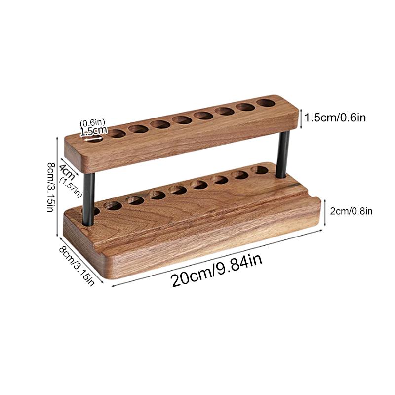 Подставка для ручек Creative с 9 слотами Многофункциональная подставка для сотового телефона Подставка для телефона Деревянный держатель для ручек из ореха