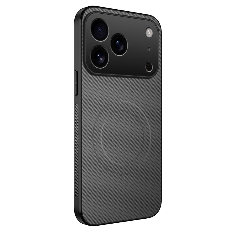 Для iPhone 17 Air Роскошный чехол из черного углеволокна с беспроводной зарядкой Для iPhone 17 Pro Max Мягкая магнитная накладка для телефона Для iPhone Air