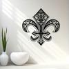 Винтажное Железное Настенное Искусство Флер-де-Лис Черно-Белый Дизайн Декор для Офиса Дома Подарок