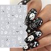 3D Halloween Nail Art Sticker Embossed Pumpkin Rose Ghost Skull Nail Decals Spider Web Designs  Adhesive Sliders Sticker Manicure