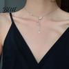 Anti-oxidation Necklace Lady Moon And Star Pendant Rhinestone Adjustable Alloy