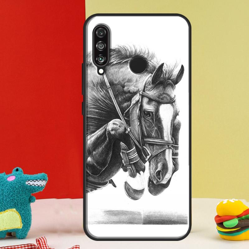 Эскиз лошади для чехла Huawei Nova 5T 9 10 SE 12i 12s 11i Y91 Y90 Y60 Y70 Y72 Y61 P60 P30 Pro P20 P40 Lite