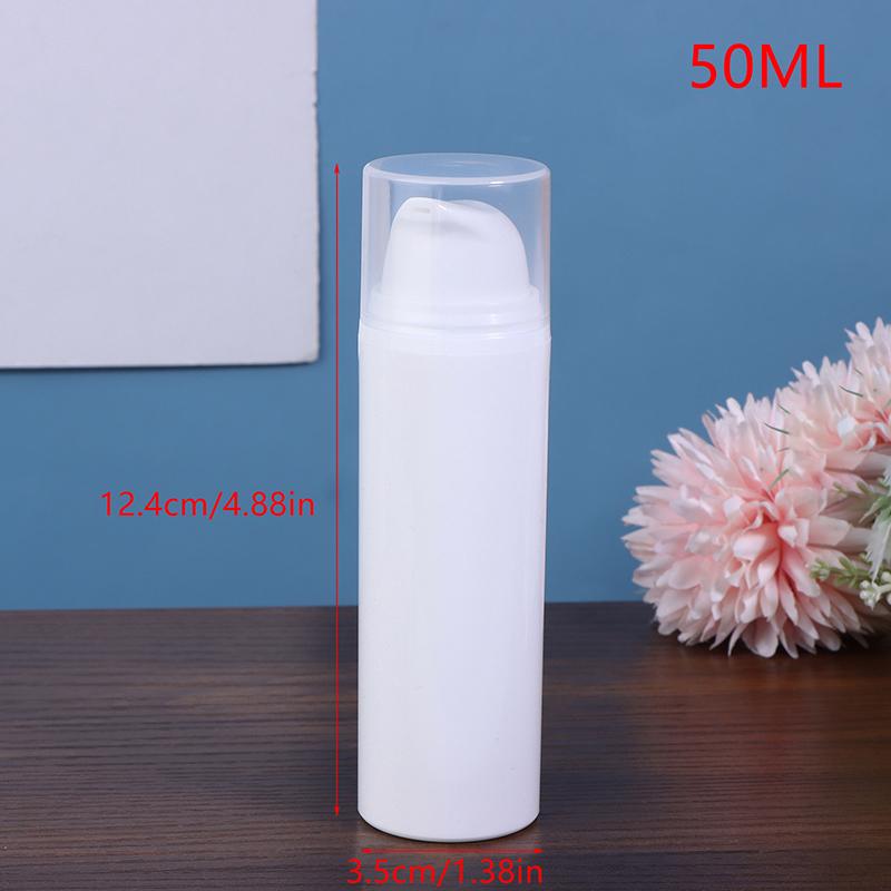 Пластиковые дорожные флаконы 15 мл 30 мл 50 мл Белый безвоздушный помповый флакон для крема, многоразовый вакуумный флакон для лосьона для геля, макияжа, косметики