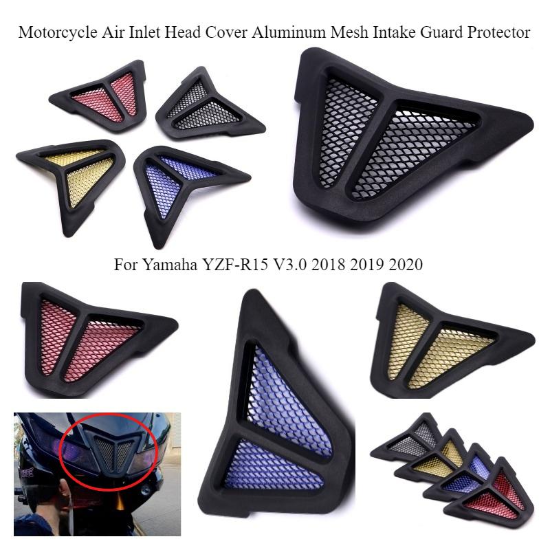 Motorcycle modification parts front headlight air inlet decorative sheet protective net suitable for Yamaha YZF R15 V3 2017-