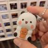 1 Piece Cute Cartoon Panda Bubu And Dudu Key Chain Can Say I Love You Bubu And Yier Voice Toys Backpack Pendant Couple Gifts