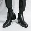 High Quality Leather Chelsea Men Boots Winter Side Zipper Comfy Men Dress Ankle Boots Leisure Business Gentleman Shoes For Men