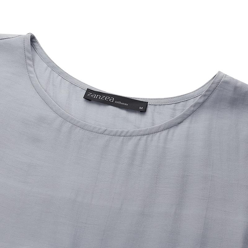 Stylish Women's Tiered Sundress Solid Summer Dress Casual Sleeveless O-neck Robe Oversized Dress