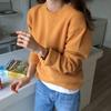 Зимний теплый вязаный свитер с круглым вырезом, женский корейский элегантный базовый пуловер, женская свободная мягкая зеленая женская одежда