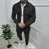 Men's Autumn/Winter Casual Suede Sports Suit - European/American Style