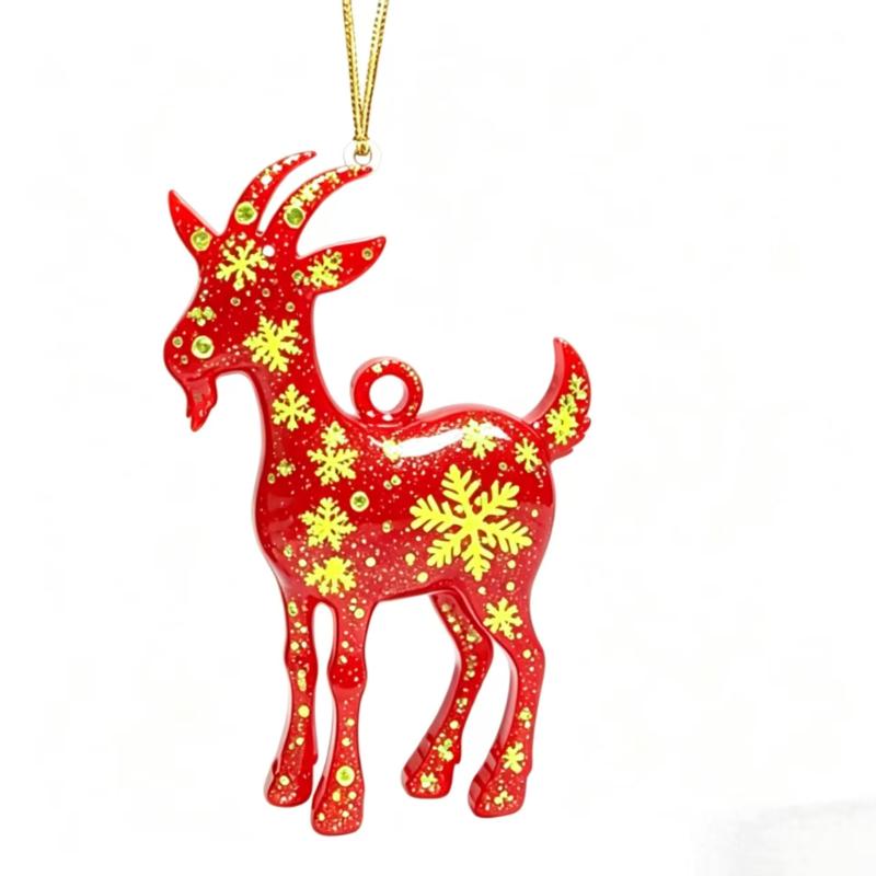 Блестящий подвесной ornament Коза 2D Плоский Акриловый Искусственный Стразы Подвеска для Декора Хэллоуина Аксессуар для Костюма Подарок