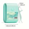 Mint Double-Line Floss Sticks, 52 Pieces, Portable Floss Container, PP Material, Suitable for Oral Care
