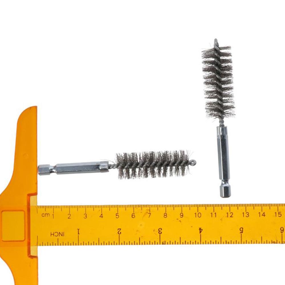 6шт 8/10/12/15/17/19MM нержавеющая сталь щетка для чистки отверстий набор щеток полировка и удаление заусенцев