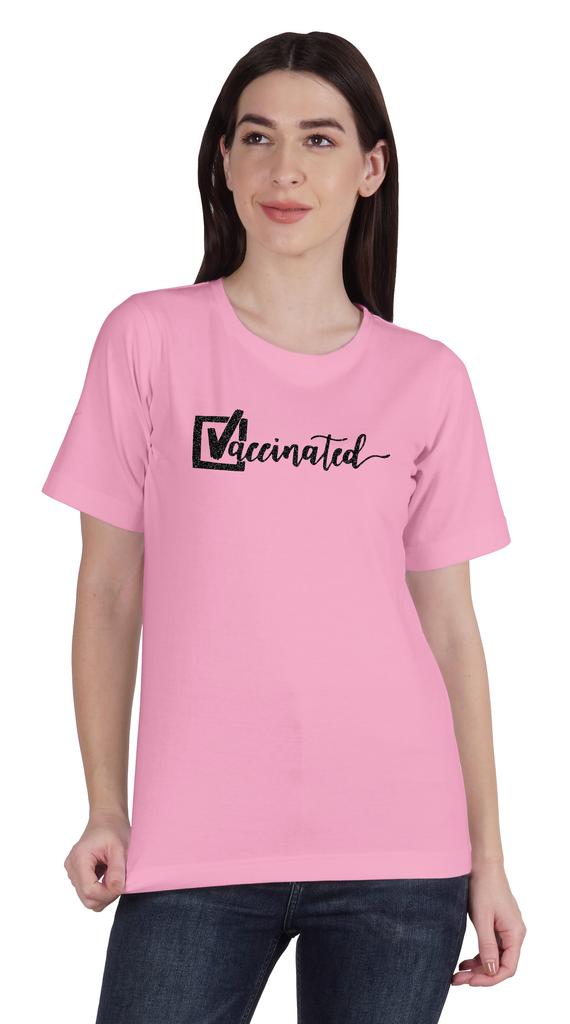 Inkmeso Футболка с круглым вырезом Vaccined Pro Vaccine, хлопковая футболка для женщин