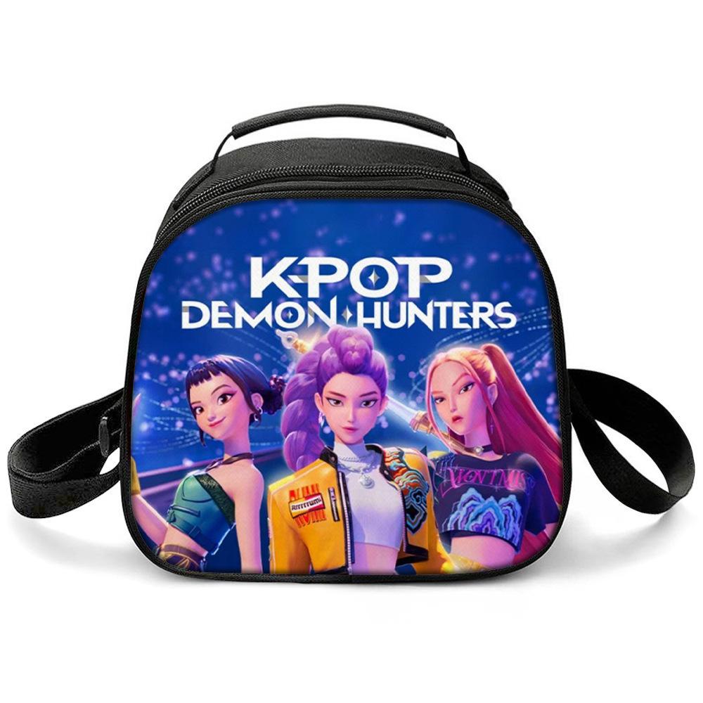 KPOP Охотники на ведьм с принтом мультфильма студенческая теплая сумка для ланча сумка-мессенджер