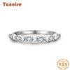 Tancise Classic 925 Sterling Silver  Zircon Ring Ladies Jewelry Wedding Promise Party Gift