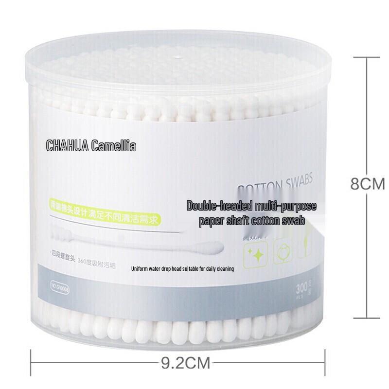 CHAHUA 300 штук ватных палочек с бумажным стержнем и двойными головками