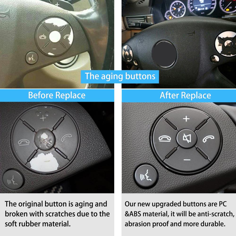 Car Steering Wheel Control Buttons Cover For Mercedes Benz C GLK E Class W204 W207 W212