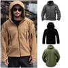 Мужские зимние осенние теплые флисовые куртки для активного отдыха на открытом воздухе ветровка однотонная куртка с капюшоном софтшелл походные пальто