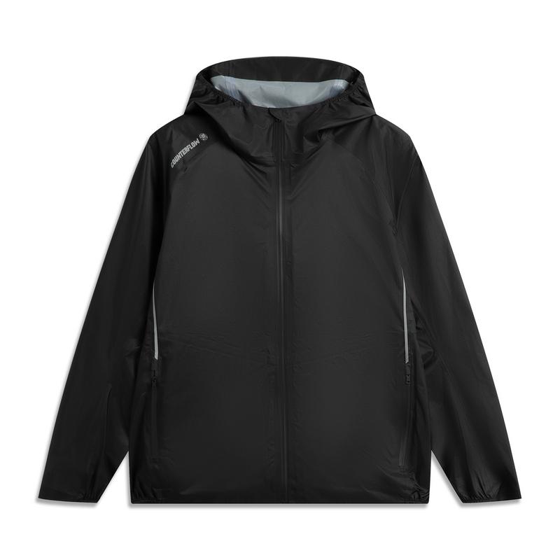LiNing Outdoor CF Трейсинг Деловая/Повседневная Водонепроницаемая, Ветрозащитная, Сверхлегкая, Дождезащитная Ветровка Унисекс Черный AEMV015-4