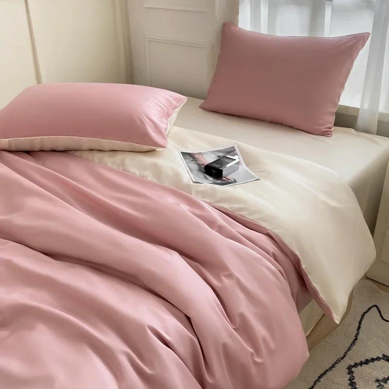 Nordic Bed Linen 100% Cotton Bedding Set with Sheet Duvet Cover Pillowcase Single Couple Bedsheet King Queen Double Twin Size