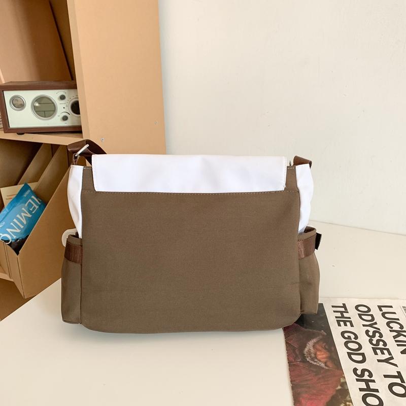 Сумка с цветными блоками, студенческая сумка через плечо, женская и мужская сумка-мессенджер