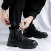 Высококачественные ботинки средней высоты на толстой подошве в английском стиле, модный бренд, мужские ботильоны на молнии, удобные кожаные ботинки