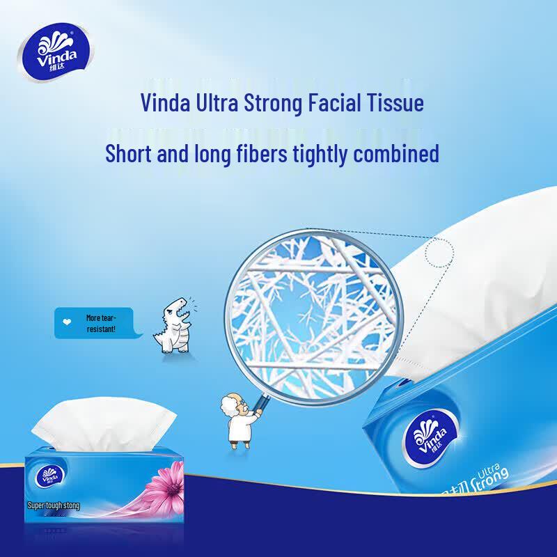 Vinda Ultra-Tough 3-Ply Facial Tissues & Penguin Wet Wipes Bundle