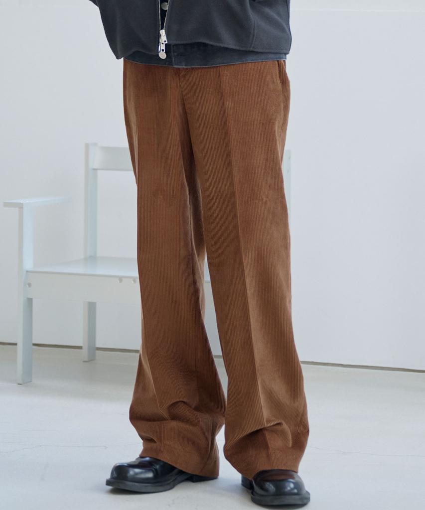 ZPLISH Corduroy Wide Pants Brown