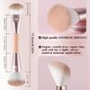 Двусторонний кисть для тональной основы, Угловая премиальная кисть для тональной основы и румян, Мягкая кисть кабуки для смешивания жидкого макияжа в стиле "шпатлевка", контуринг