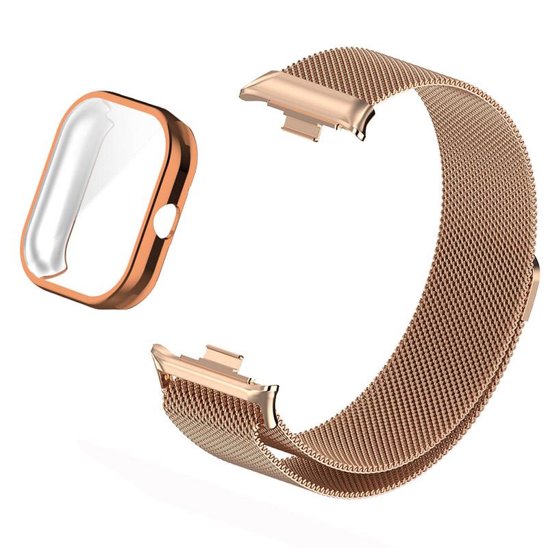 Metal Strap For Redmi Wacth 4 Band With Protector Case Screen Soft TPU Replacement Milanese Magnetic Loop Redmi 4 Xiaomi Mi Band 8 Pro Becaselet