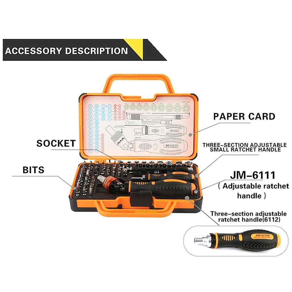 Набор инструментов для ремонта дома 69-в-1, магнитный набор для разборки для обслуживания мебели/автомобиля/компьютера/электроники