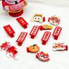 Mascot Dragon Children Red Hairpin Embroidery Hanfu Hair Clip Cute Chinese New Year Headwear Baby
