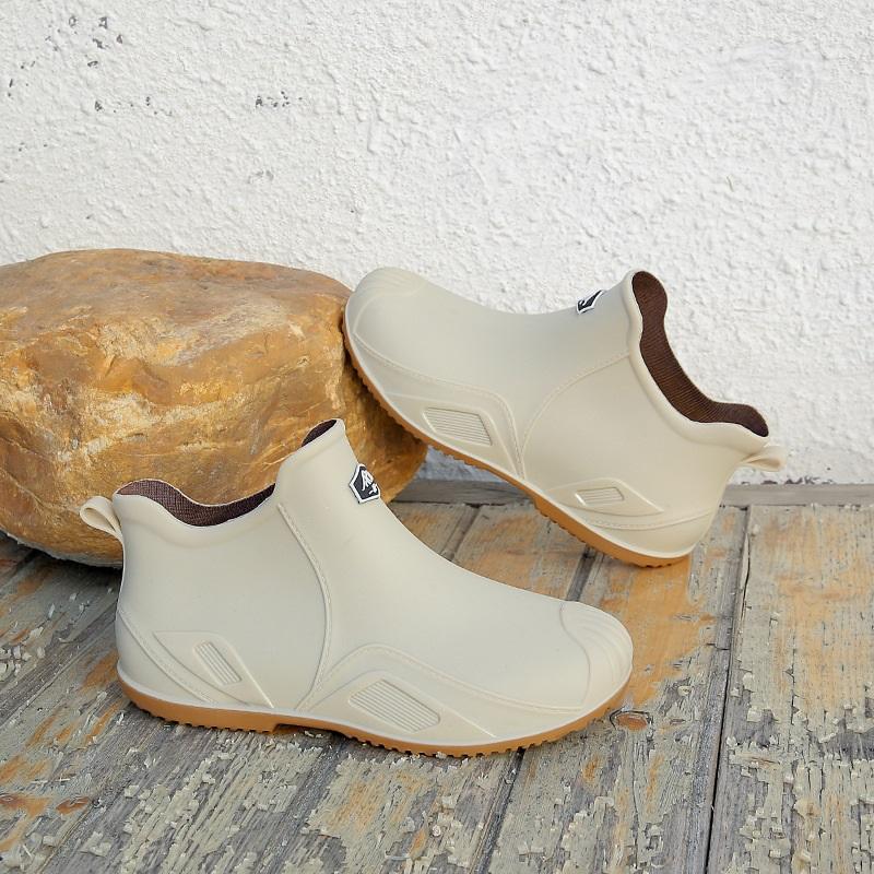 Мужские модные уличные водонепроницаемые и противоскользящие резиновые сапоги с коротким голенищем