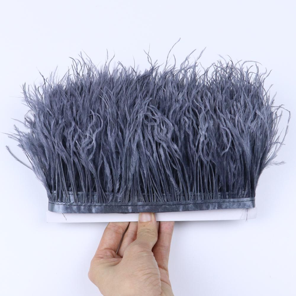 Dyed Ostrich Feather Trim Ribbon Fringe 6-8Cm Wedding Decoration Fluffy Feathers Dress Sewing Clothing 1/5/10Meter Plume Decor
