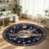 Space Celestial (95) Theme Round Crystal Velvet Rug Custom Name Text Personalized Floor Mat Home Decor Non Slip Crystal Carpet