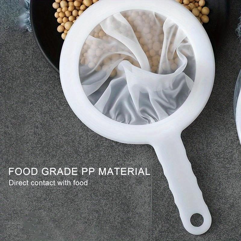 Кухонный ультратонкий сетчатый фильтр 200/400 меш, кухонная ложка-фильтр из нейлоновой сетки, подходит для соевого молока, кофе, молока, йогурта