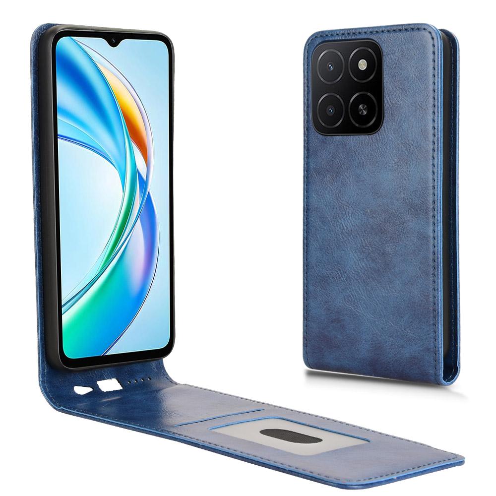 Чехол для Honor X5b/X5b Plus с отделением для карт, магнитный вертикальный откидной кожаный чехол для телефона