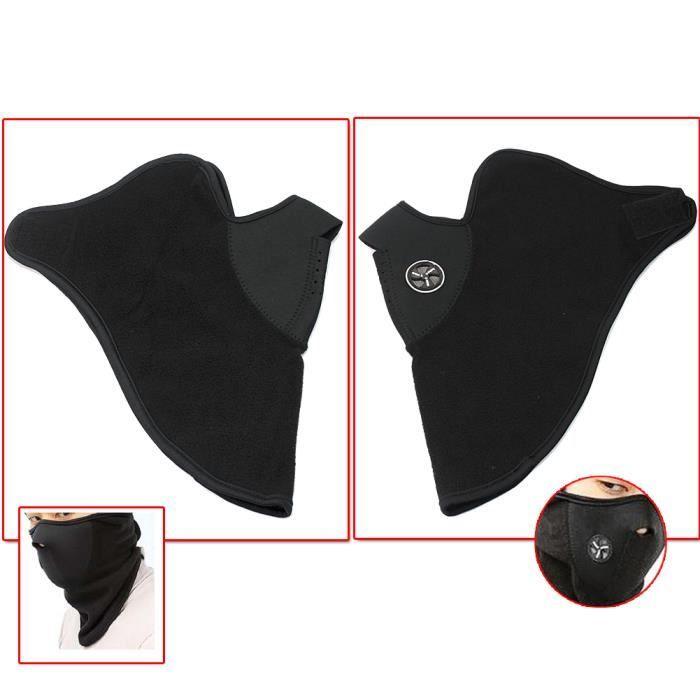 Cagoule Masque Tour Cou - Noir - Néoprène Polaire - Respirant - Unisexe - Sports d'hiver